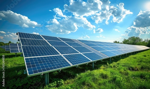 Solar panels in solar farm