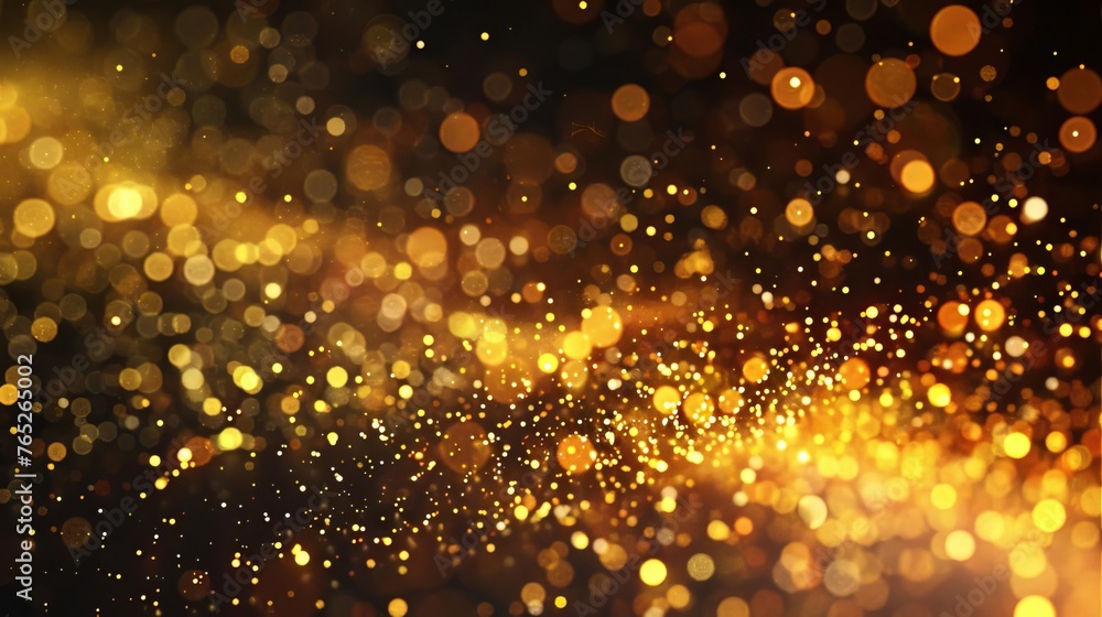 Golden Christmas particles and sprinkles abstract background in digital art style