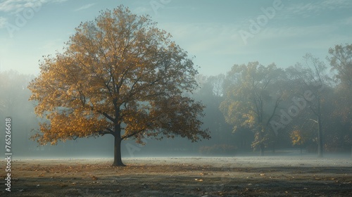 Park tree in the morning