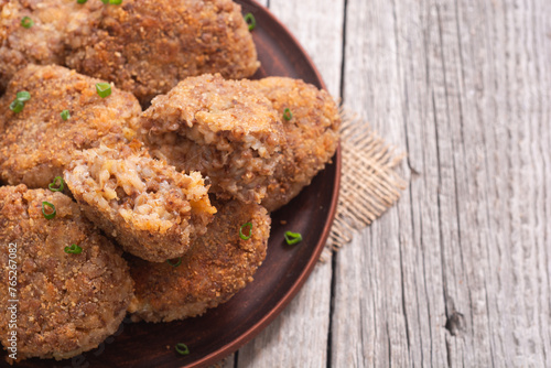 Fried buckwheat cutlets