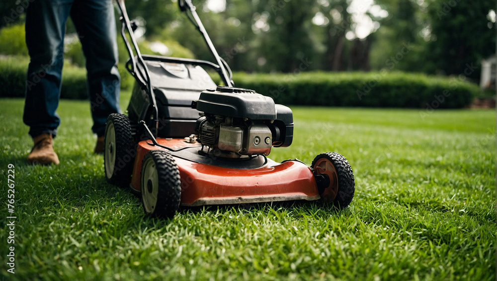 Lawnmower summer cutting grass 