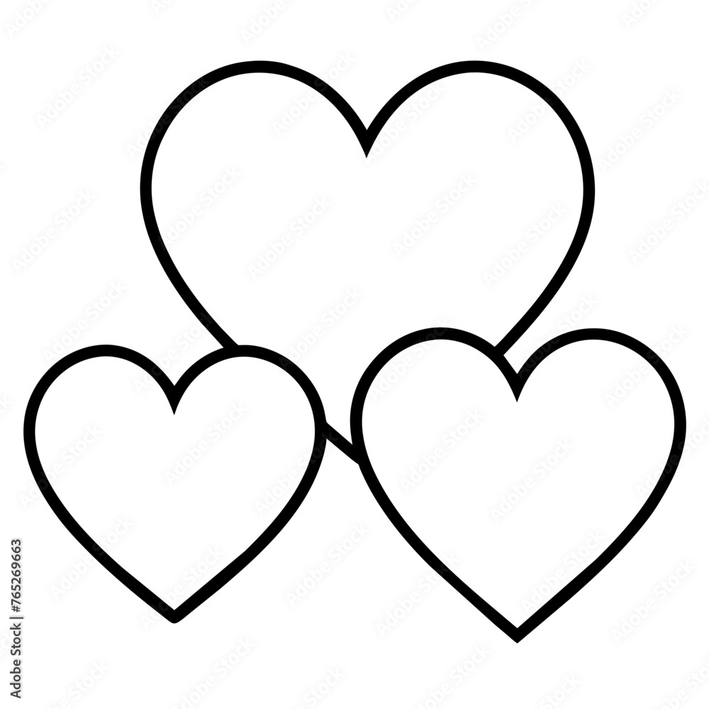 Hearts Outlines on White Background Hearts Outlines on White Background