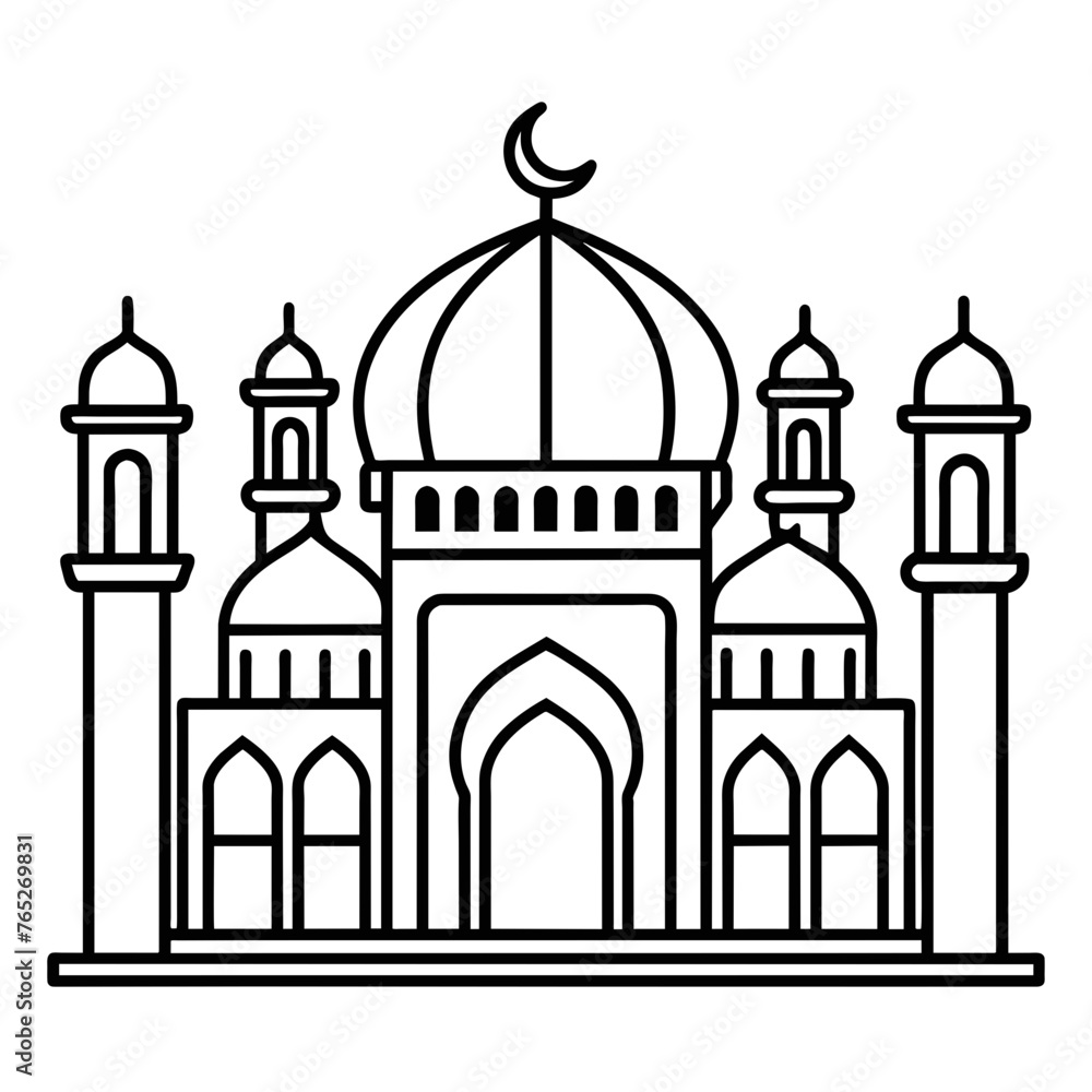 Masjid Outline vector illustration