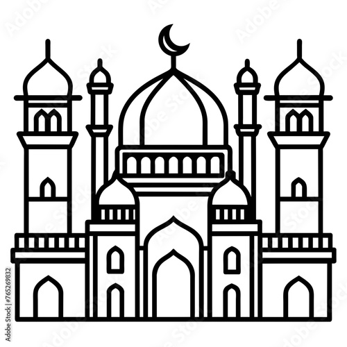 Masjid Outline vector illustration