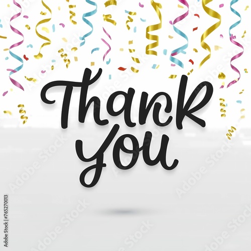 Thank You handwritten inscription. Hand drawn lettering. Thank You calligraphy. Thank you card. 
