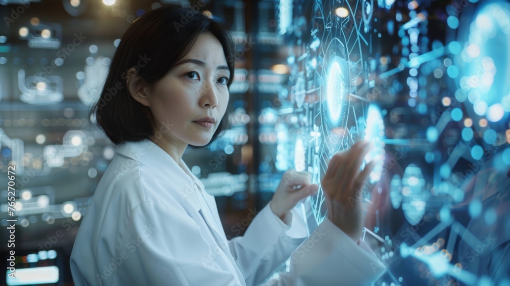 Naklejka premium Scientist is conducting research