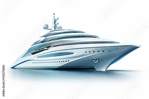 Luxury futuristic cruise ship sailing on the sea illustration isolated on white © Maizal