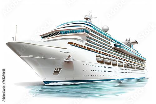 Wallpaper Mural Luxury cruise ship sailing on the sea illustration isolated on white Torontodigital.ca