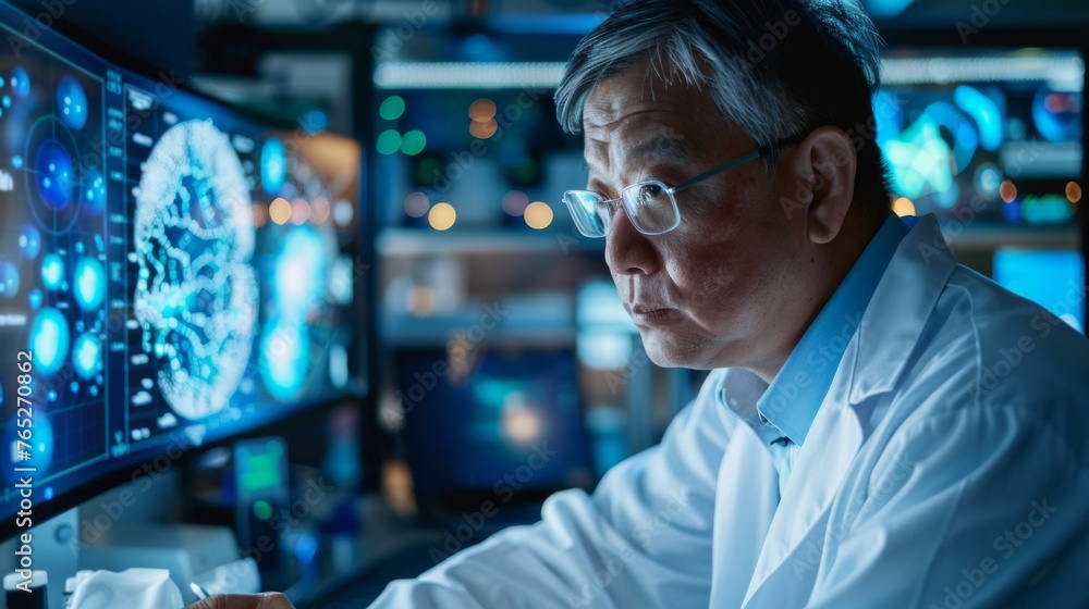 Scientist is conducting research Scientist is conducting research