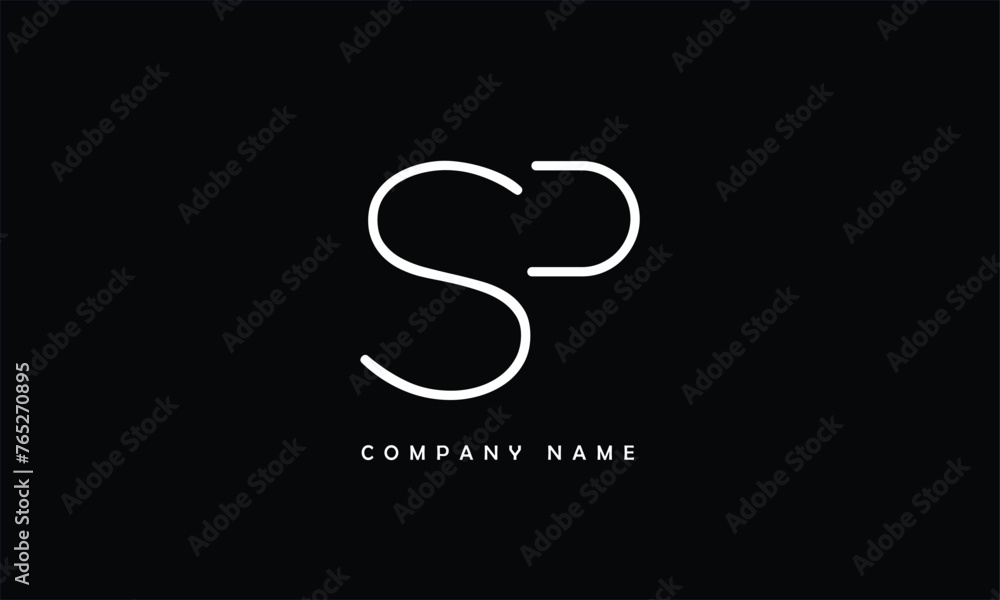 SP, PS, S, P Abstract Letters Logo Monogram SP, PS, S, P Abstract Letters Logo Monogram