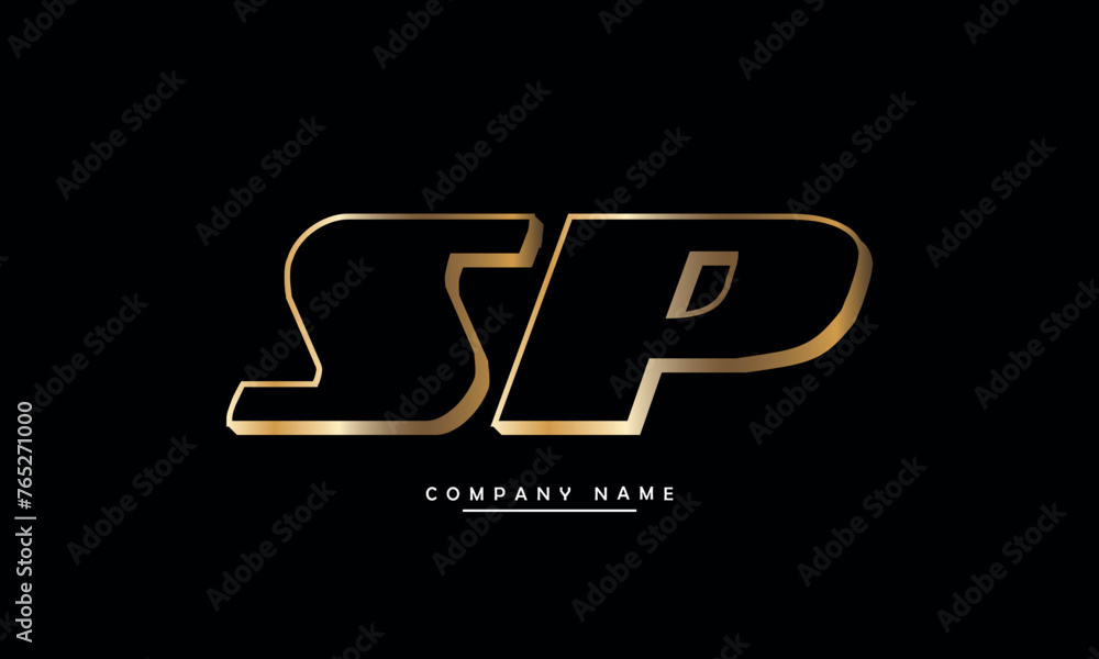 SP, PS, S, P Abstract Letters Logo Monogram SP, PS, S, P Abstract Letters Logo Monogram