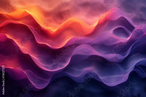 A closeup image capturing the vibrant colors of a wave on a dark background, showcasing hues of purple, azure, violet, pink, and magenta, resembling a beautiful geological phenomenon