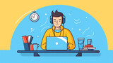 Productive Office Worker: Coffee, Music, and Inspiration