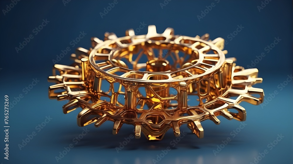An intricate three-dimensional model of a cog gear with oil droplets descending. Design with low polygon count. background in geometric form. Structure of light connection using wireframe. Contemporar An intricate three-dimensional model of a cog gear with oil droplets descending. Design with low polygon count. background in geometric form. Structure of light connection using wireframe. Contemporar