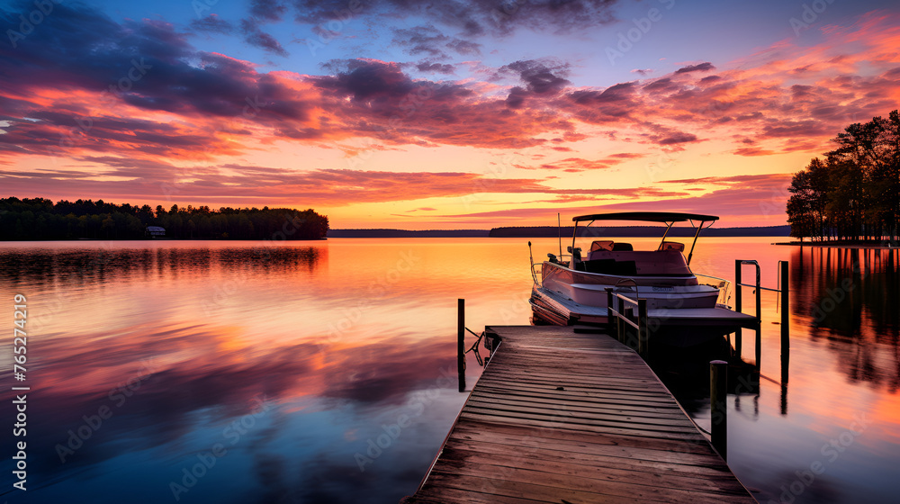 Tranquil Waters Serene Reflections of Nature's Beauty, Midsummer Magic Sunset Over Finnish Lakes, Twilight Serenity