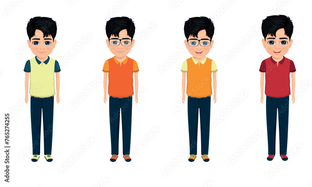 four different clothing styles of a child four different clothing styles of a child