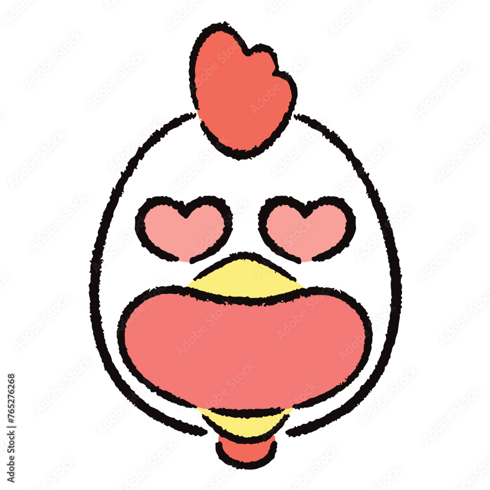 ハートの目をした雄鶏の顔のイラスト素材 Stock Vector | Adobe Stock