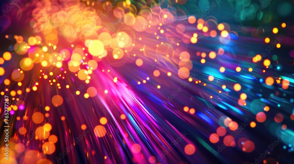 Fototapeta premium Abstract light concept of abstract colorful fibers.