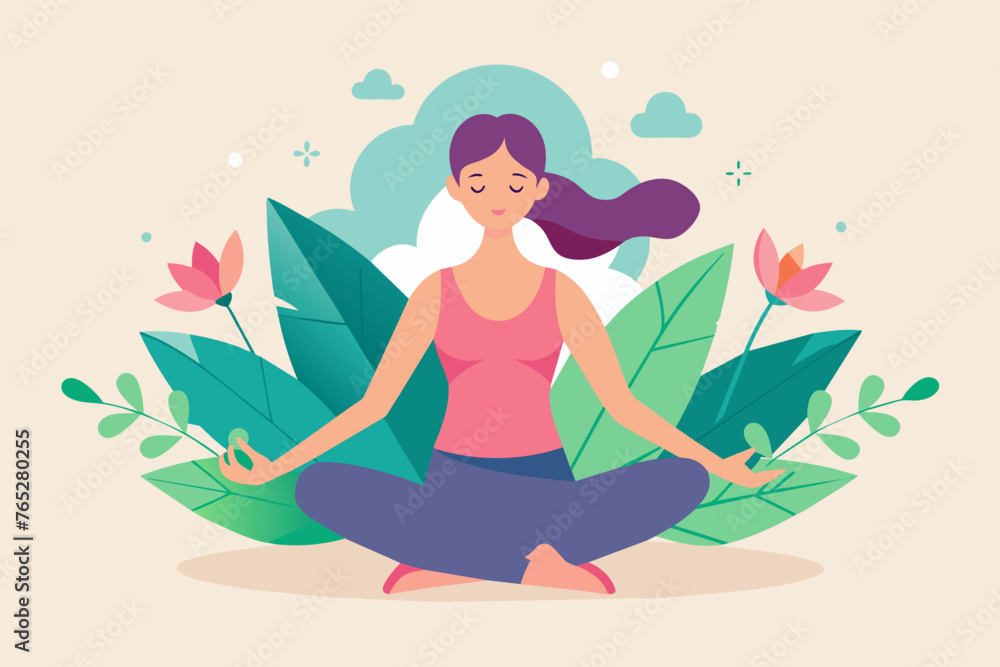 yoga girl vector illustration