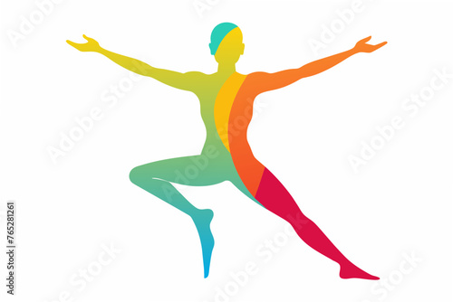 colorful yoga silhouette vector illustration