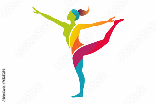 colorful yoga silhouette vector illustration © CreativeDesigns