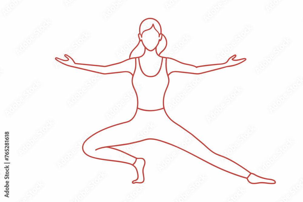 yoga girl silhouette vector illustration