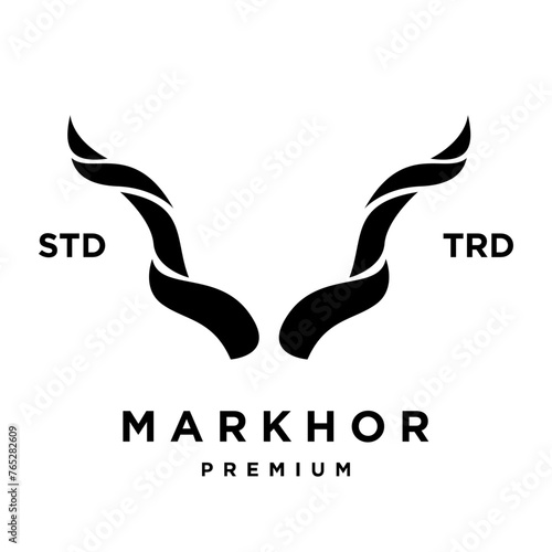 Markhor head animal logo design inspiration photo