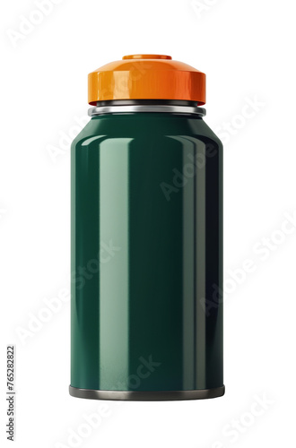 Green Bottle with Orange Lid