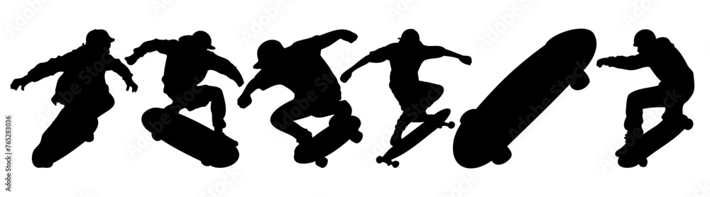 Skateboard silhouette set vector design big pack of illustration and icon Skateboard silhouette set vector design big pack of illustration and icon