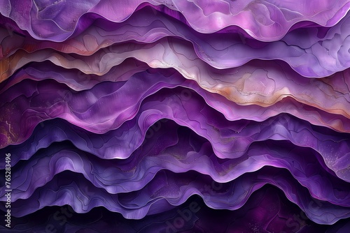 A closeup of a purple wave resembling a painting, showcasing the beauty of nature in shades of violet and azure, resembling a geological phenomenon with an electric blue pattern