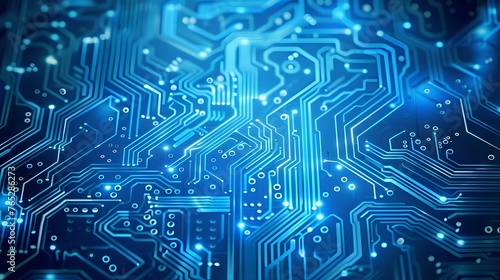 blue circuit board as abstract technology background