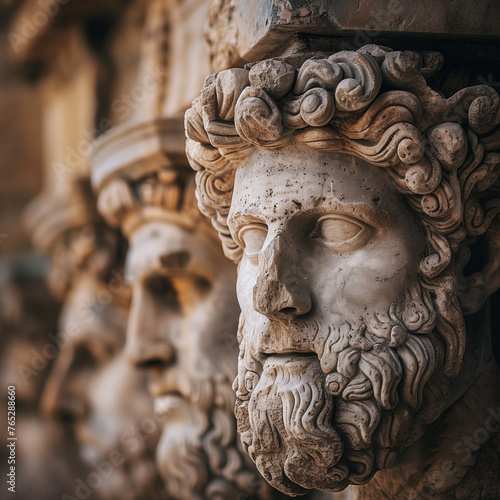 Ancient Greek Mythological Figures Carved in Stone