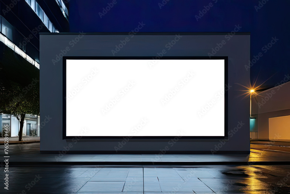 Fototapeta premium billboard on the wall in the night