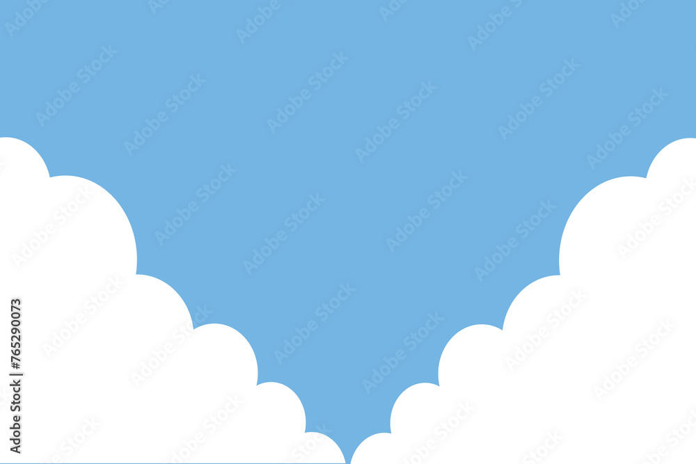 空と雲のシンプルな背景イラスト