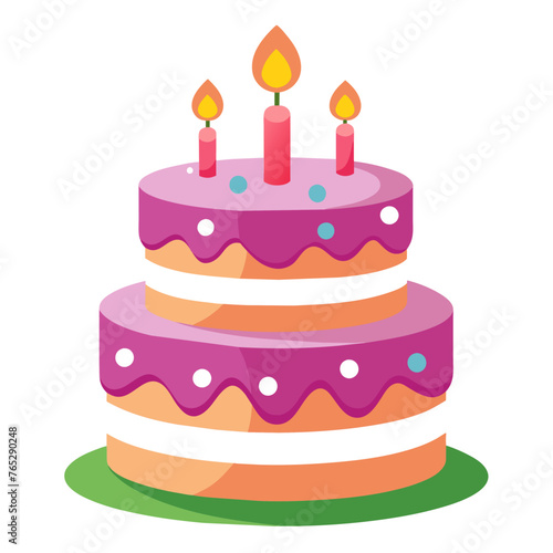 birthday cake isolated on white Background