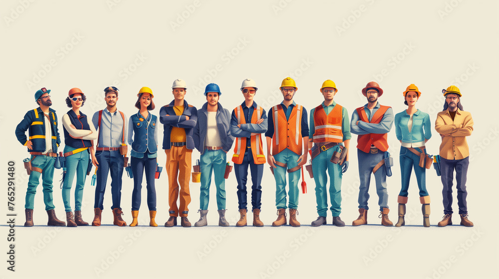 A diverse group of men standing shoulder to shoulder in unity and solidarity on Labor Day, symbolizing friendship, teamwork, and strength A diverse group of men standing shoulder to shoulder in unity and solidarity on Labor Day, symbolizing friendship, teamwork, and strength