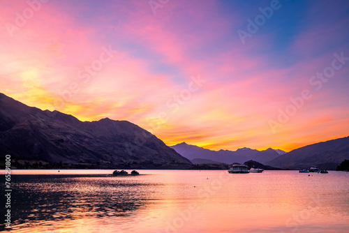 Autumn Sunset at Lake Wanaka © Vinod