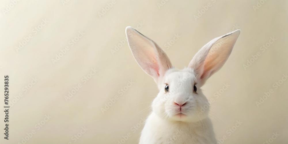Obraz premium Easter Bunny's Pastel Playground: White Fluffiness Galore, Easter eggs, holiday, Easter Flowers, Spring, Easter, greeting card, easter, holiday, Easter Bunny 
