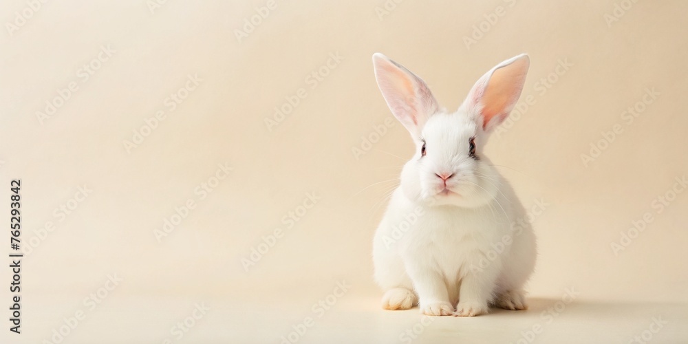Fototapeta premium Pastel Bunny Dreams: Easter's Fluffy Sweetheart, Easter eggs, holiday, Easter Flowers, Spring, Easter, greeting card, easter, holiday, Easter Bunny
