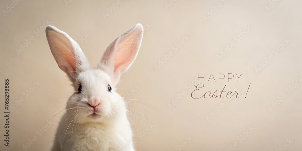 Obraz premium Pastel Puff Parade: Bunny Bliss for Easter, Easter eggs, holiday, Easter Flowers, Spring, Easter, greeting card, easter, holiday, Easter Bunny