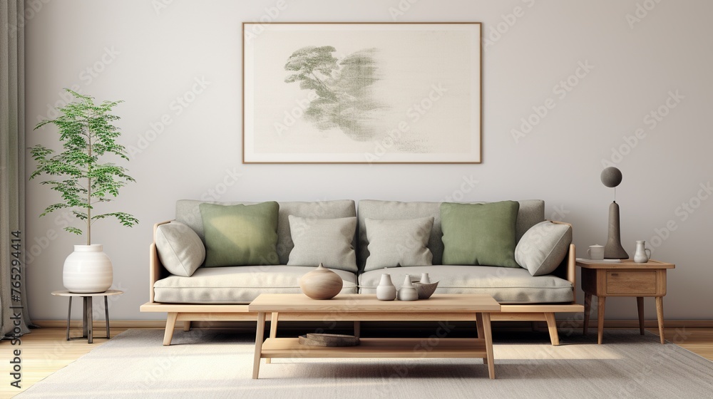 Interior composition of modern living room with luxurious setting and background Interior composition of modern living room with luxurious setting and background