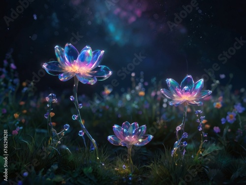 crystal flower in fantasy world