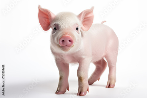 Pig isolated on white background.