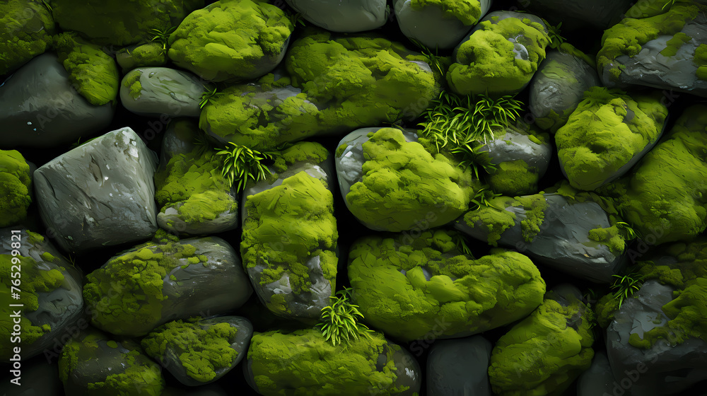 Mossy stone closeup texture background Mossy stone closeup texture background