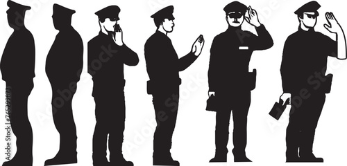 silhouette of a police officer on duty