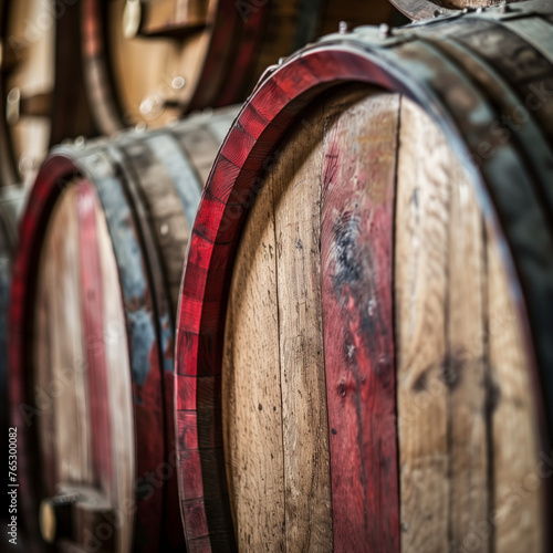 Rustic Wine Barrels in a Traditional Cellar