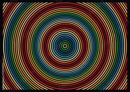 Rainbow circular lines vector shape for background design, leaflet, booklet, brochure, banner. 