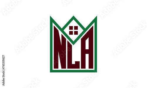 NLA initial letter builders real estate logo design vector. construction, housing, home marker, property, building, apartment, flat, compartment, business, corporate, house rent, rental, commercial photo