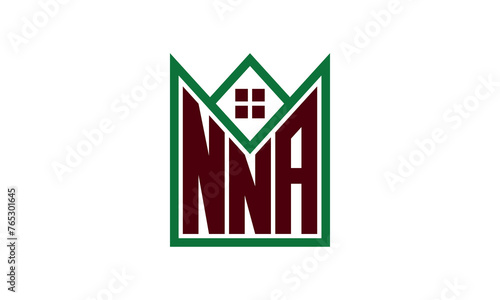 NNA initial letter builders real estate logo design vector. construction, housing, home marker, property, building, apartment, flat, compartment, business, corporate, house rent, rental, commercial photo