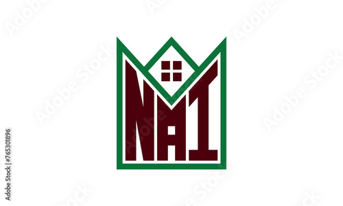NAI initial letter builders real estate logo design vector. construction, housing, home marker, property, building, apartment, flat, compartment, business, corporate, house rent, rental, commercial